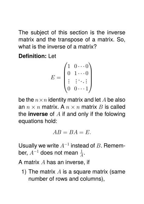 Image result for Matrix Inverse and Transpose Properties
