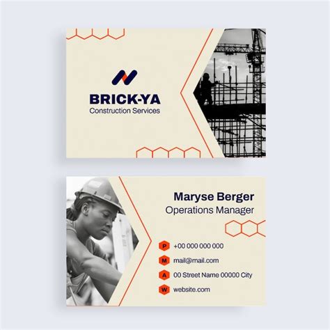 Best Construction Business Card Design 的图像结果