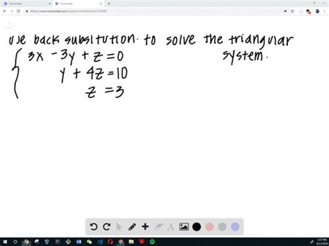 Use Back Substitution to Solve the Triangular System 的图像结果