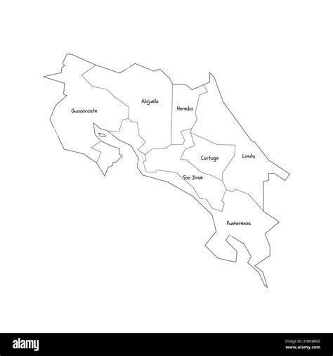 Costa Rica political map of administrative divisions - provinces ...