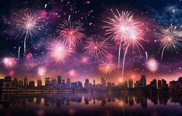 Midnight spectacle colored fireworks with a dark background | Premium ...