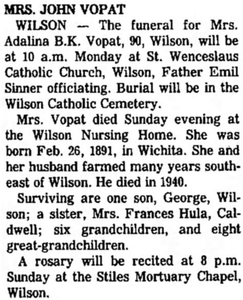 Obituary - (The Salina Journal - Salina, Kansas - 15 Apr 1981, Wed Page ...