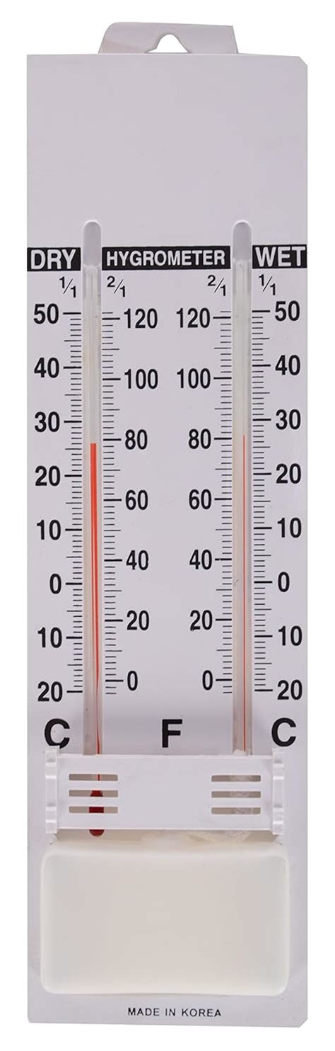 VIJAY SURGICAL Plastic Dry and Wet Thermometer, White, 50cm [1/2 Meter ...