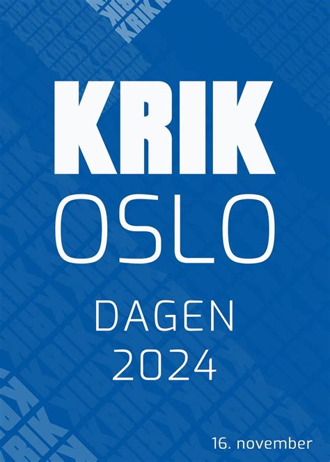 KRIK Oslo dagen 2024, Sognsveien 220, 0863 Oslo, Norge, 16 November ...