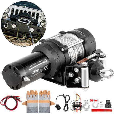 Buy VEVOR Electric Winch 5000LBS 12V 13M Steel Cable Towing Truck ATV ...