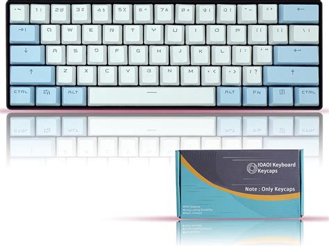 Buy IOAOI Blue and White Keycaps, 104 White Keycaps OEM Profile Keycaps ...