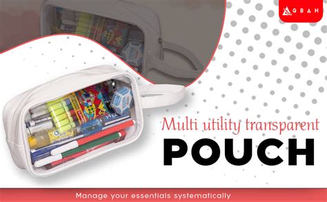 AQBAH Pvc Large Capacity Big Pencil Pouch For Girls & Boys, Transparent ...