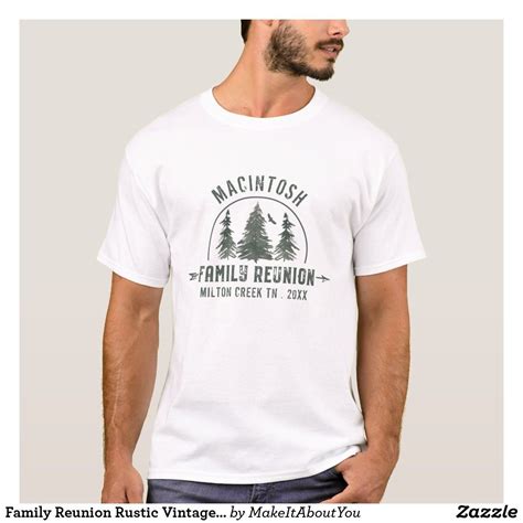 Family Reunion Rustic Forest Trees Vintage Name T-Shirt | Zazzle ...
