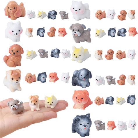 Amazon.com: dsooldre 50 Pcs Mini Dog Figurines Miniature Resin Animals ...