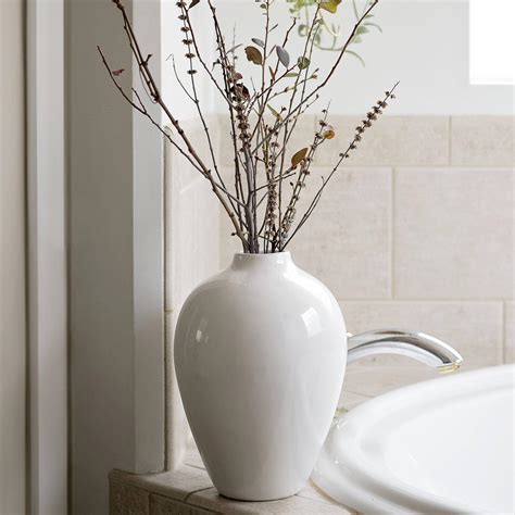 Willowy 10 Inch Porcelain Vase - White Ceramic Vase, White Vases for ...