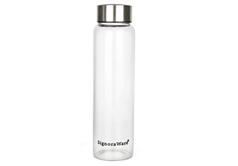 Signoraware Drench Borosilicate Glass Water Bottle with Screw Cap ...