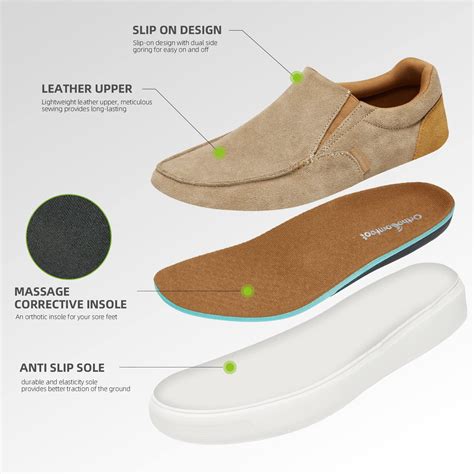 Buy OrthoComfoot Men's Plantar Fasciitis Slip-Ons Sneakers, Arch ...