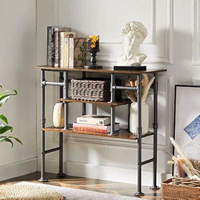Buy VECELO Sofa/Console Table, with 3 Tiers Shelves & Open Storage for ...