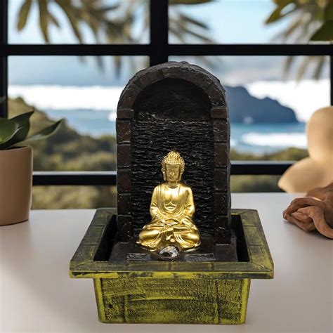 VIVARS Buddha Water Fountain with LED Light Indoor Water Fountain for ...