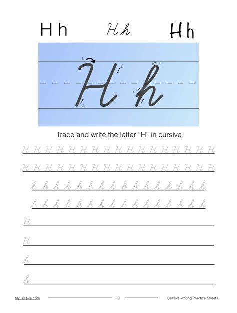 Capital H In Cursive