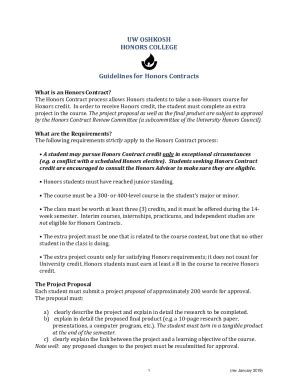 Fillable Online Honors Contract Form - BE BOLD. Shape the Future. Fax ...