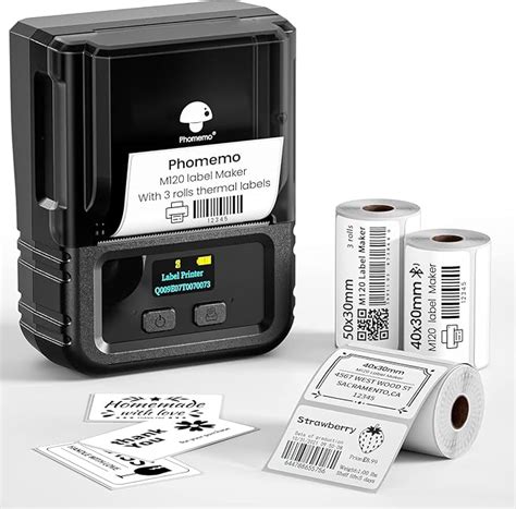Phomemo M120 Label Maker-Barcode Printer, 2 Inch Bluetooth Thermal ...