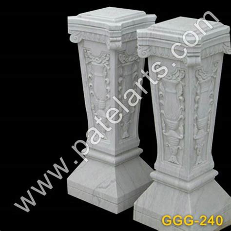 marble Pedestals & Table Bases, White Marble Table Base, Makrana White ...
