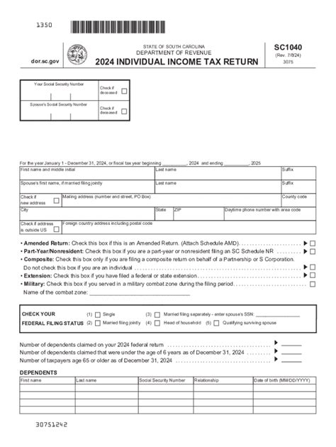 2024 Form SC DoR SC1040 - Fill Out, Sign & Share Online | pdfFiller
