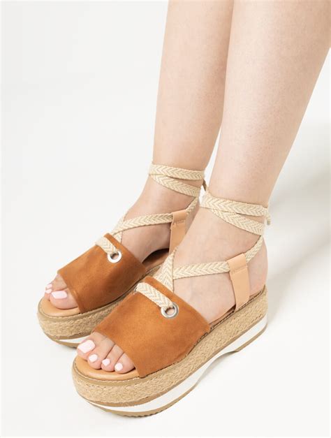 Sandales compensees on sale lacets cheville