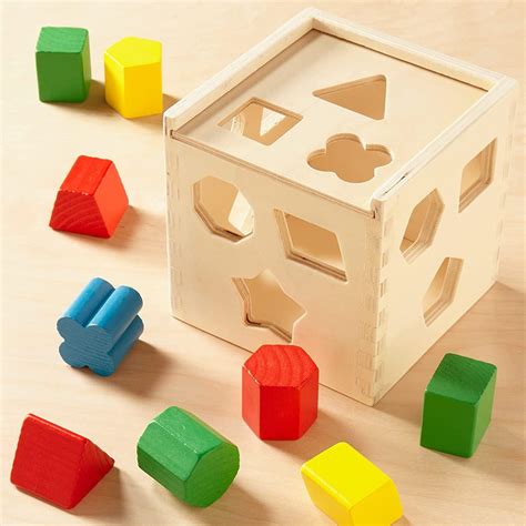 Artzy Craftzy Montessori Shape Sorting Cube – Classic Wooden Toy for ...