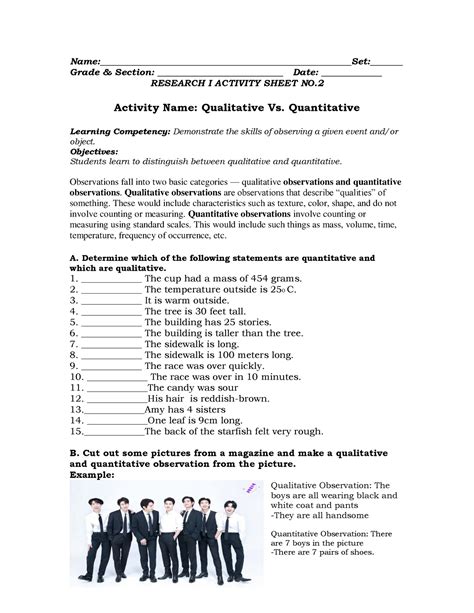 Quantitative Observation Examples