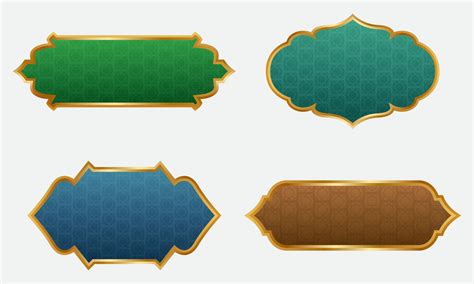 Collection of golden Islamic frames. Luxury gold islamic label 17370406 ...