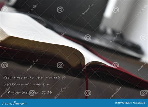 The Book of Sirach on Bible Lessons Stock Image - Image of folded, open ...