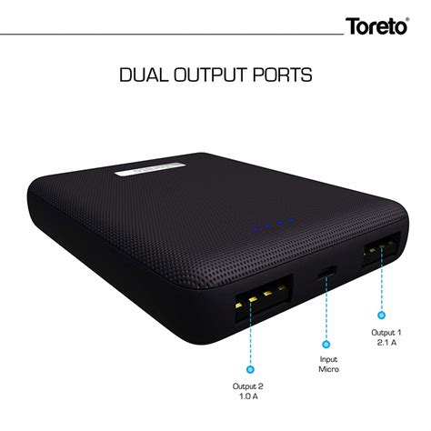 Toreto TOR-39 Ultra Slim 10000mAh Power Bank LED Display