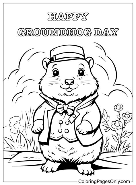 Groundhog Day Coloring Pages