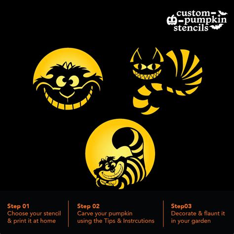 Cheshire Cat Pumpkin Stencils Printable - Printable Stencils