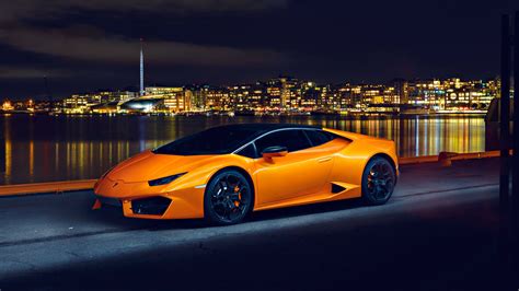 Download Cool Cars: Orange Lamborghini Car Wallpaper | Wallpapers.com