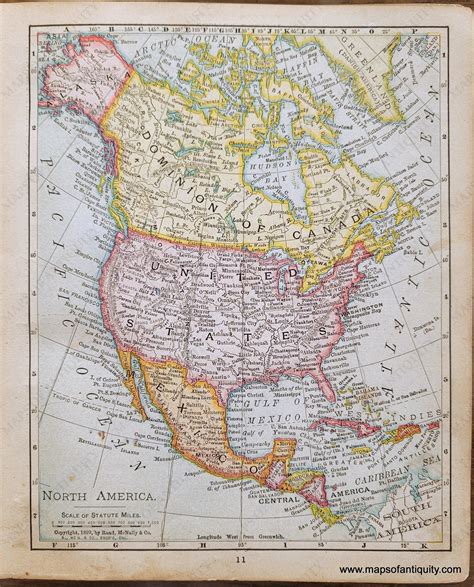 America Map 1900 USA. Density Of Natives Of Canada. 1900 Old Antique