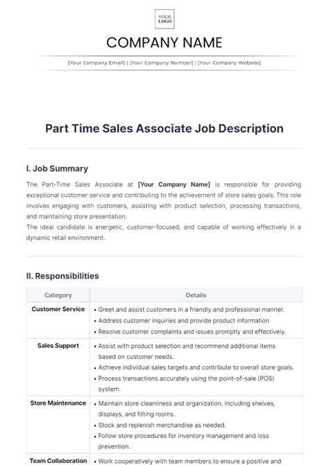 Page 34 FREE Job Description Templates & Examples - Edit Online ...