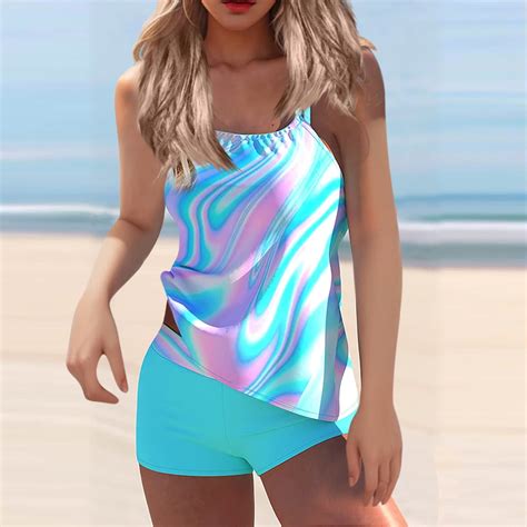 HTNBO Women's Tankini Swimsuit Sets - Swimwear Ladies Tankini Tops ...