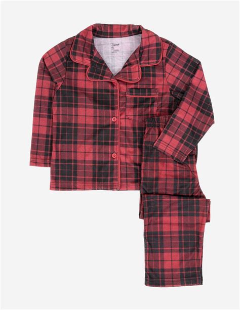 Kids Flannel Black & Red Plaid Pajamas – Leveret Clothing