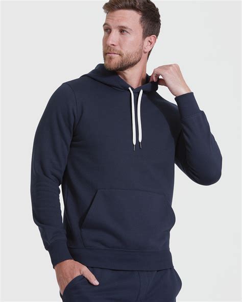 Navy Fleece French Terry Pullover Hoodie | Navy Fleece French Terry ...
