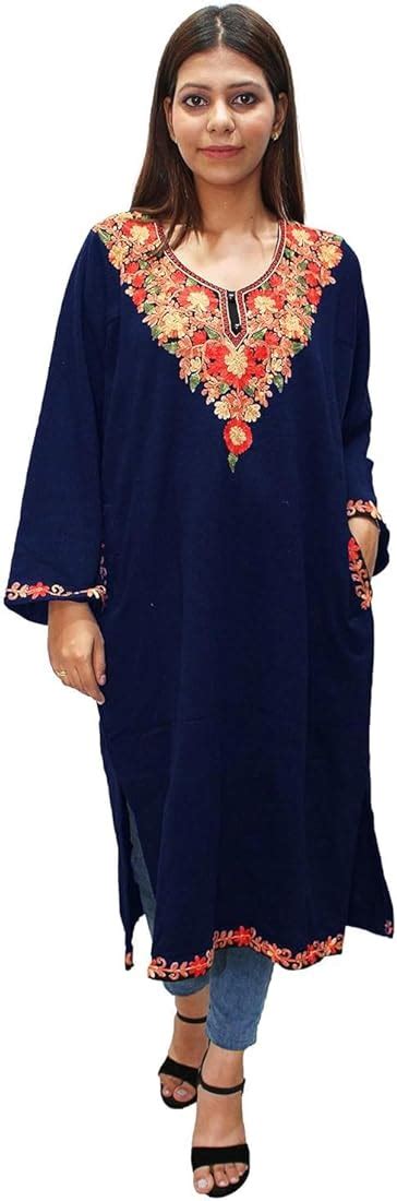 HAUTEMODA Women Woollen Kurta Phiran with Kashmiri Embroidery - Price ...