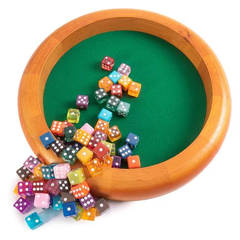 Professional Dice Tray & Vintage Dice Bundle – Includes Premium Wooden ...