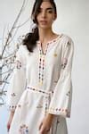 Buy White Cotton Linen Embroidered Dress For Women by Umbar Online at ...