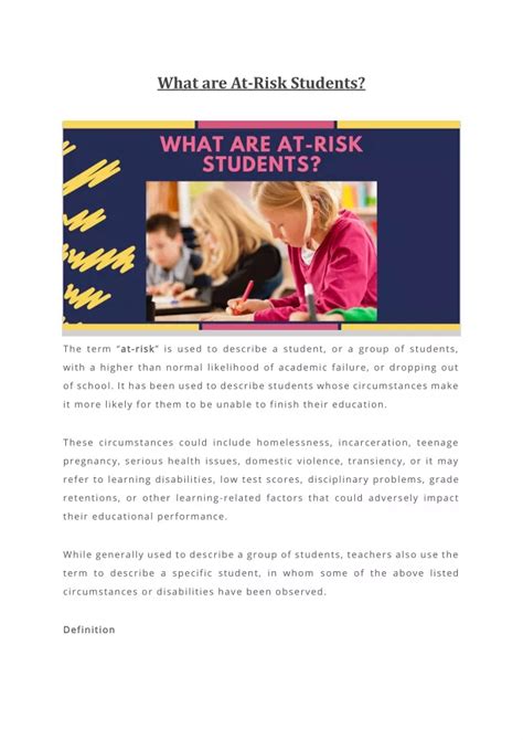 Image result for At-Risk Students