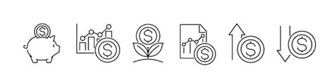 Income icon set finance icon | Premium Vector