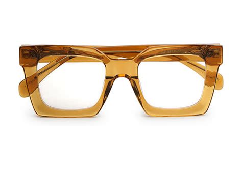 Thick Pale Yellow-Brown Full Rim Square Unisex Sleek Spectacles – GKB ...