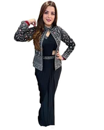 Buy flysta Fashion Ready To Wear Saree Blouse & Koti with Belt Set For ...