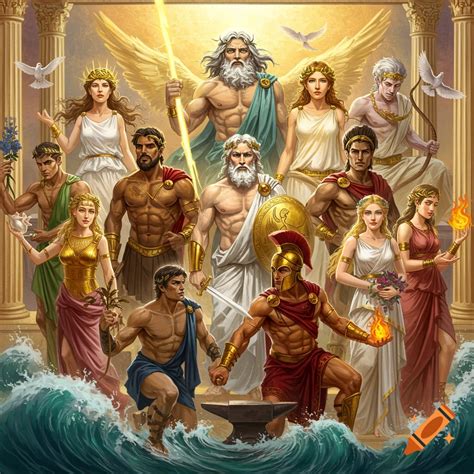 The 12 Olympians on Craiyon