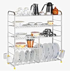 WINSTAR Stainless Steel 5 Shelf Wall Mount Kitchen Utensils Rack | Dish ...