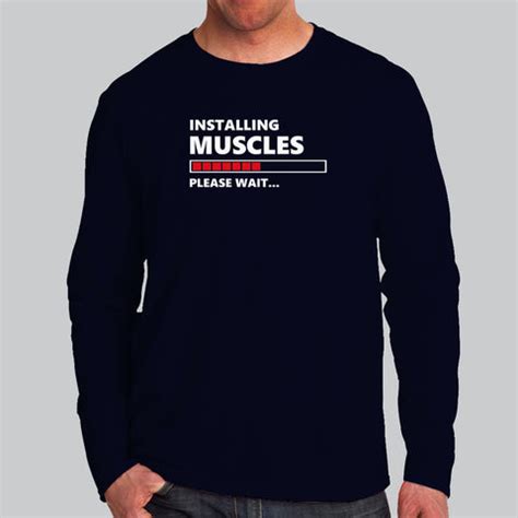 Installing Muscles Please Wait Funny Sport Gym T-Shirt For Men - TEEZ.in