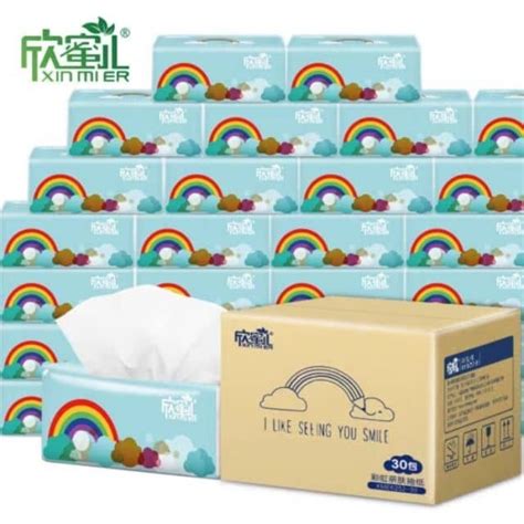 30 PACK XIN MI ER Wood Pumping Paper Tissue House Use Tissue Paper Tisu ...