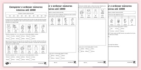 Comparar e ordenar números inteiros até 1000