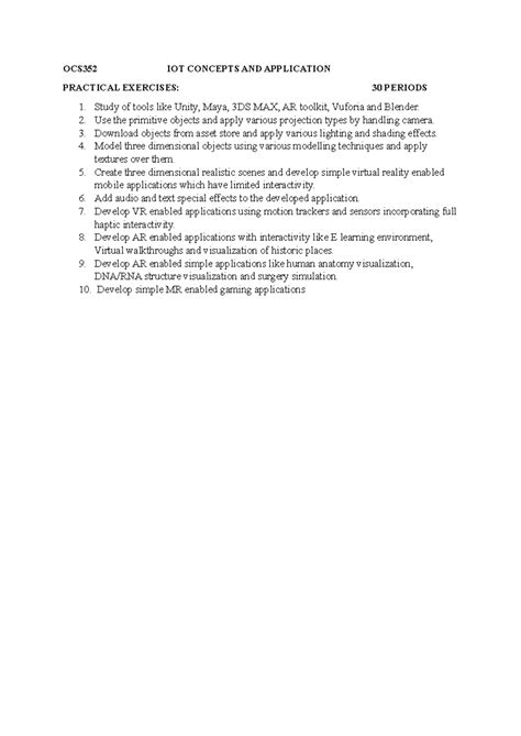 OCS352 Syllabus - IOT Concepts & Practical Applications Notes - Studocu